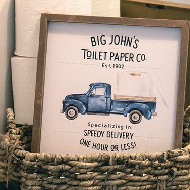 Big John's Toilet Paper Co Framed Sign - The Fox Decor